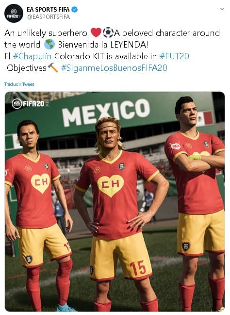 EA Sports, en el videojuego FIFA 20, creó el 'Chapulín Colorado Kit'; 'no contábamos con su astucia'.