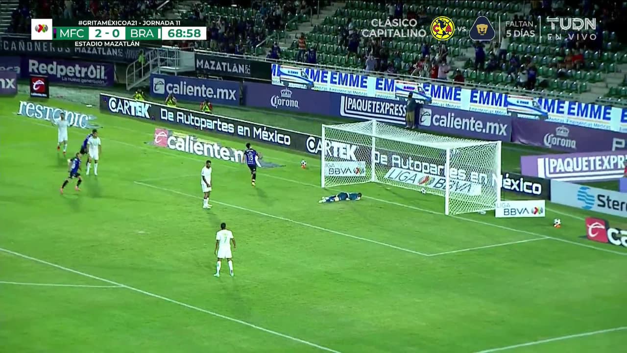 ¡GOL!  anota para Mazatlán FC. Bryan Colula