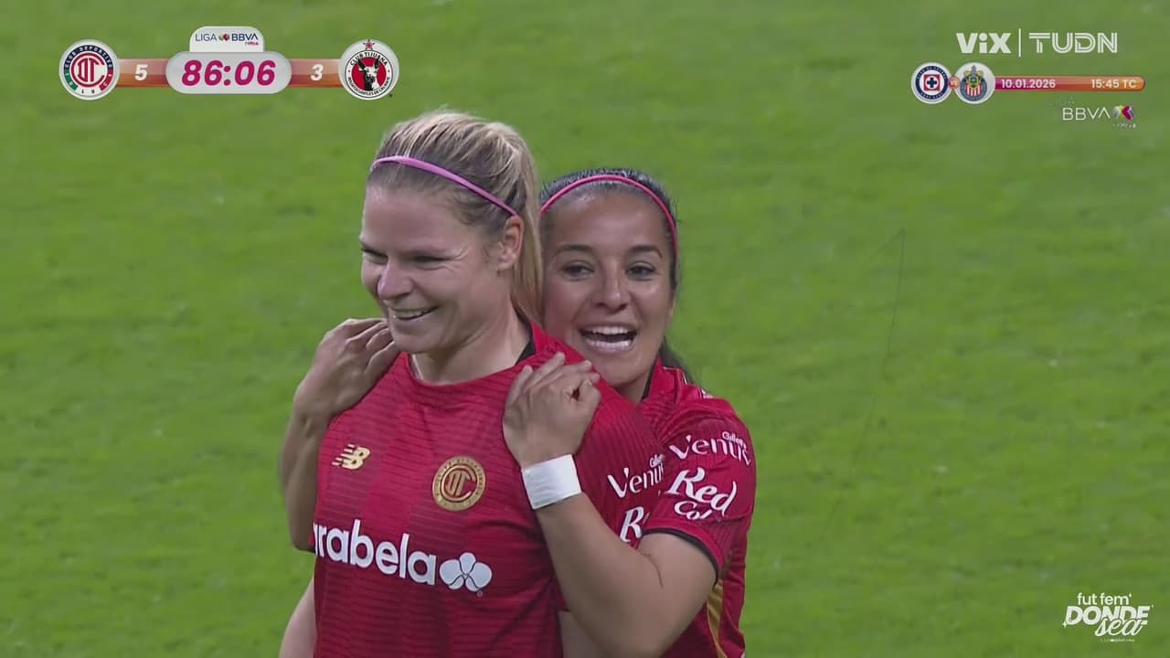 ¡Triplete! Clase de gol de Eugenie para el 5-3 de Toluca sobre Xolas
