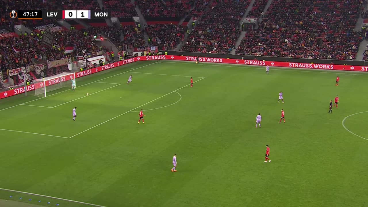 ¡GOL!  anota para Bayer 04 Leverkusen. Moussa Diaby