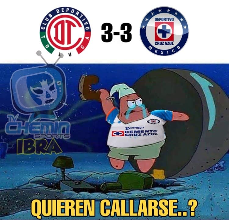 Cruz Azul la 'cruzazuleo' en el minuto 94 ante Toluca y los memes se comen a la Máquina.