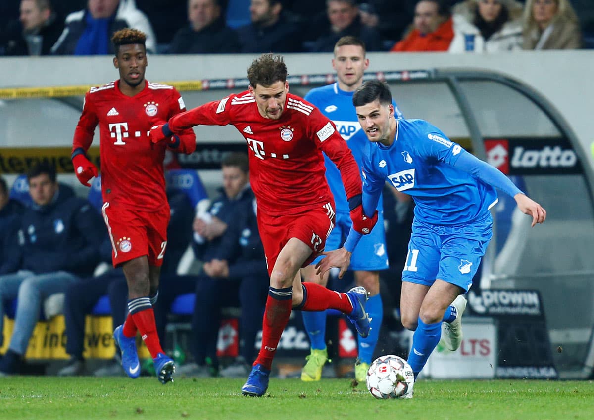 Hoffenheim se acercó al empate pero la marca del Bayern lograba impedir las acciones de peligro.