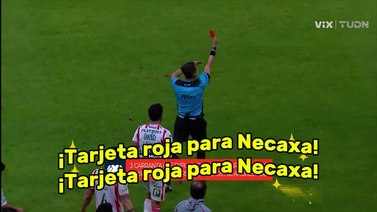 ¡Tarjeta roja para Necaxa! Los Rayos se quedan con un hombre menos