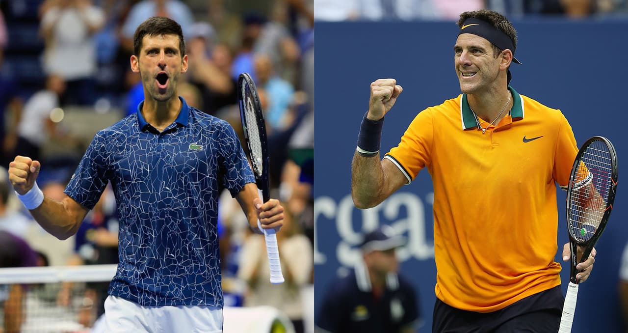 Este domingo se enfrentarán el serbio Novak Djokovic (izquierda) y el argentino Juan Martín del Potro (derecha) en la final masculina de sencillos del US Open que se lleva a cabo en Nueva York.