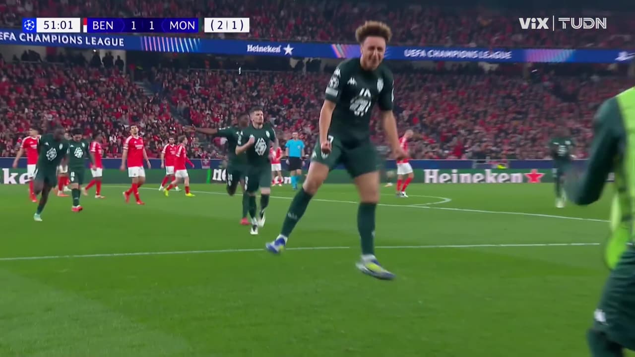 ¡Gol de Mónaco! Ben Seghir remata con la derecha y empata el global 