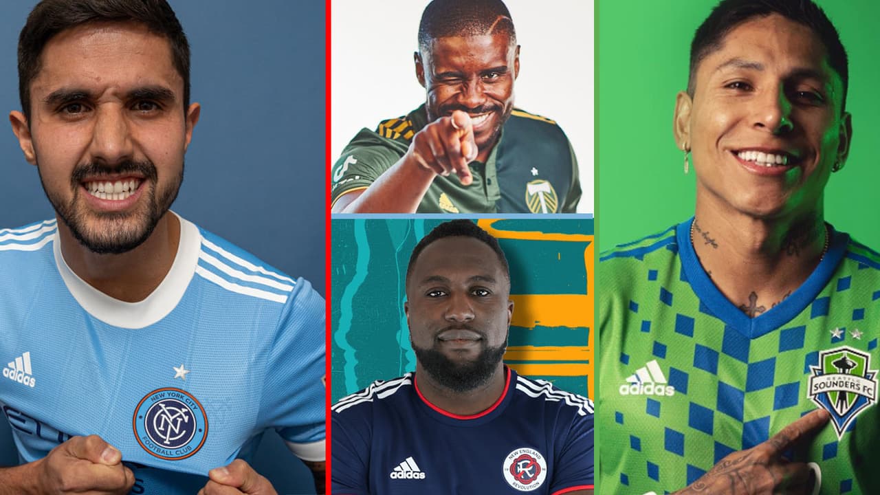 Thiago Martins, Jozy Altidore, Raúl Ruidiaz y Larrys Mabiala en esta foto previa a la temporada 2022 de MLS.