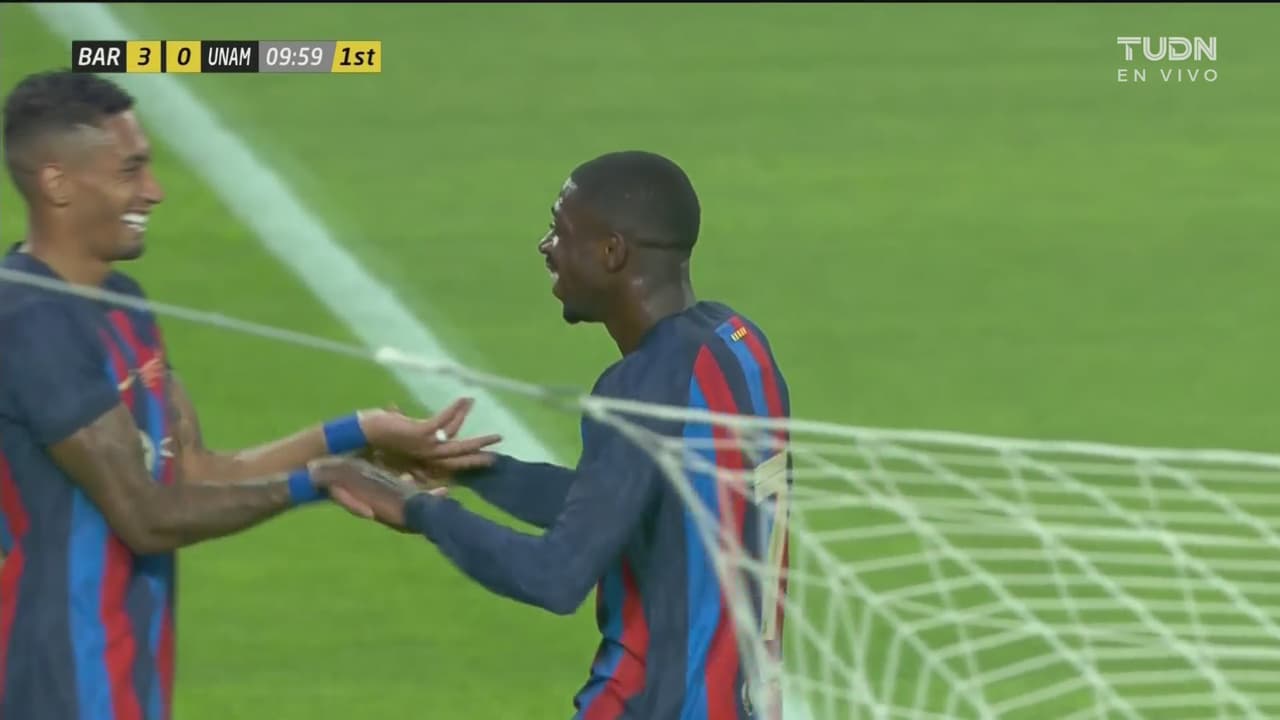 ¡Fiesta en el Camp Nou! Dembélé fusila a González y pone el 3-0