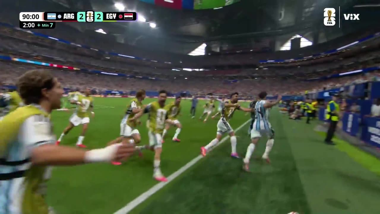 ¡De película! Argentina está remontando a Egipto en el tiempo agregado