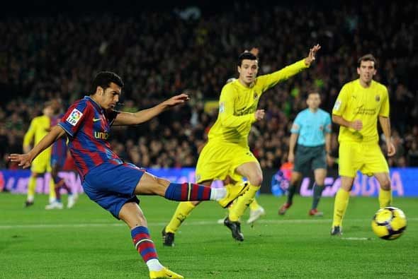 Parecía que la fiesta iba a seguir cuando Pedro puso en ventaja al Barça ante el Villarreal.