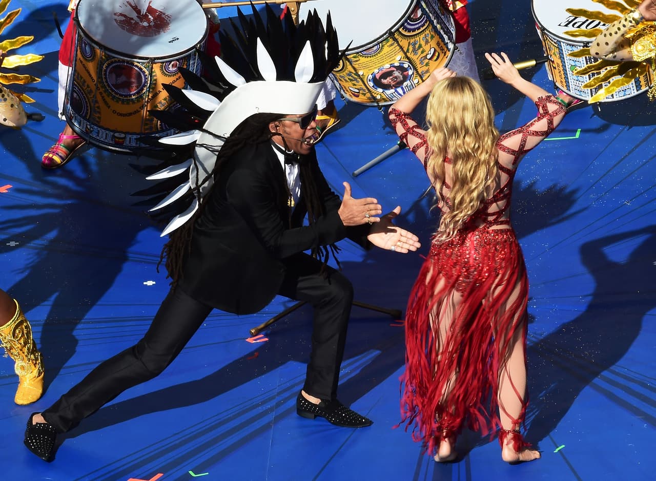 La cantante colombiana volvió a robarse el protagonismo del Mundial en Brasil 2014. Shakira estuvo en la fiesta con su tema 'La La La'.