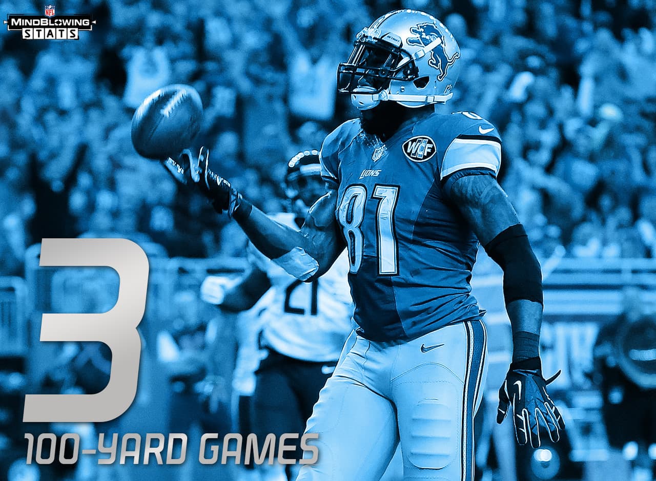 3.- A 'Megatrón' le gusta el pavo.- Calvin Johnson tiene tres juegos seguidos de al menos 100 yardas recibidas en Thanksgiving, y seis partidos al hilo con al menos una recepción para touchdown en el Día de Acción de Gracias.