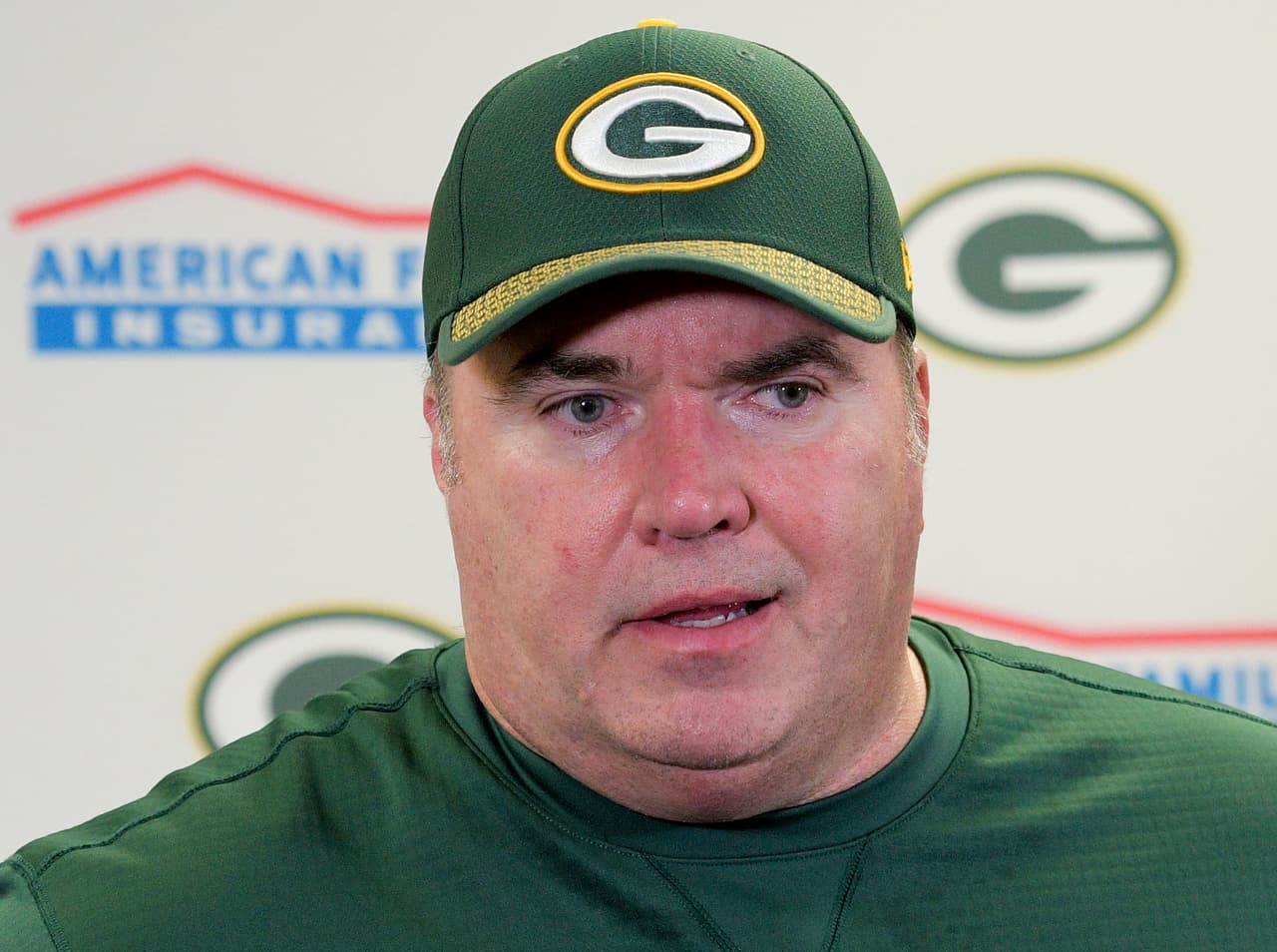 Green Bay Packers head coach Mike McCarthy faces reporters following a 31-28 loss to the Pittsburgh Steelers in a Sunday Night Football game in Pittsburgh, Sunday, Nov. 26, 2017. (AP Photo/Don Wright)
