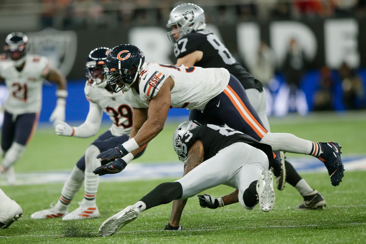 Los Raiders vencieron 24-21 a los Chicago Bears, en el estadio del Tottenham en Londres, y se ponen 3-2 en la temporada.
