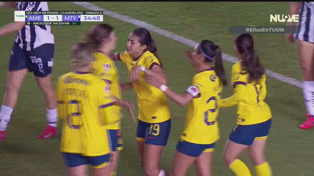 ¡Certera! Montse Saldívar remata solido para el 1-1 de América