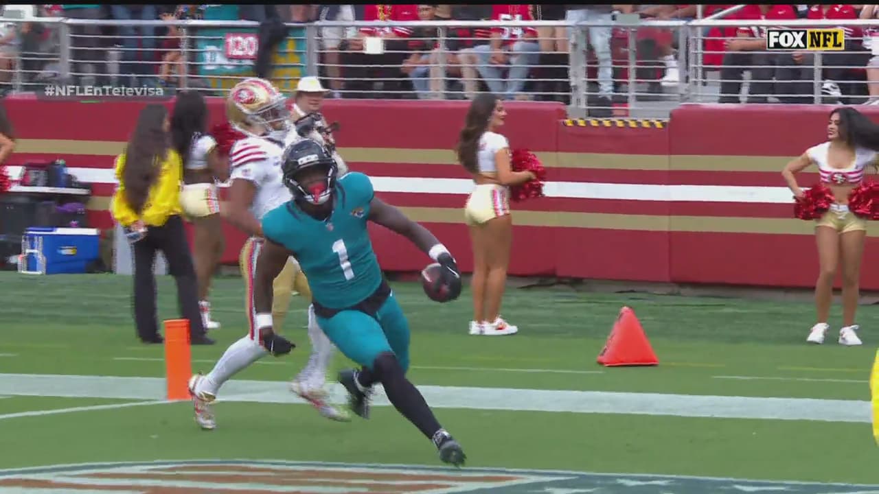 ¡TD Jaguars! Etienne capitaliza el balón suelto de 49ers con seis puntos