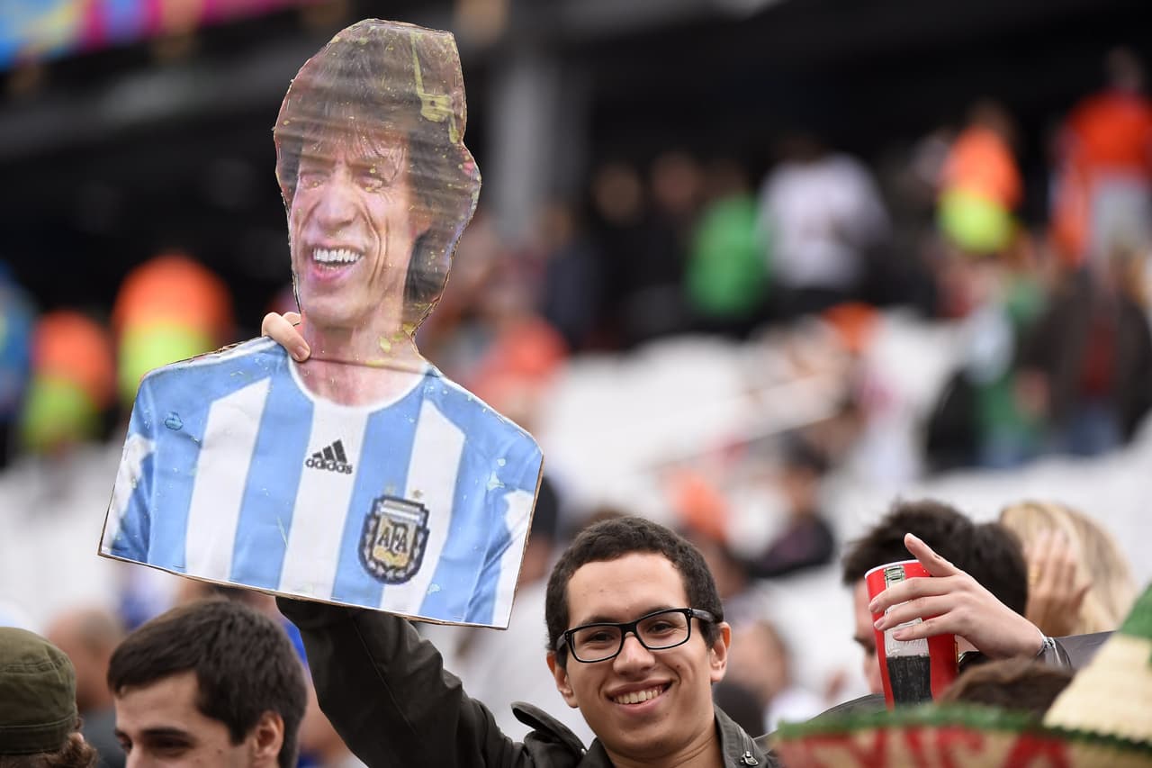 Jagger anunció que le daría su apoyo desde las tribunas a Argentina en la final contra Alemania.