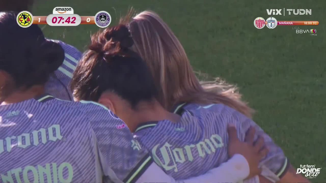 ¡Gol del América! ¡Irene Guerrero aparece entre tres defensoras cañoneras y pone el primero para las Águilas!