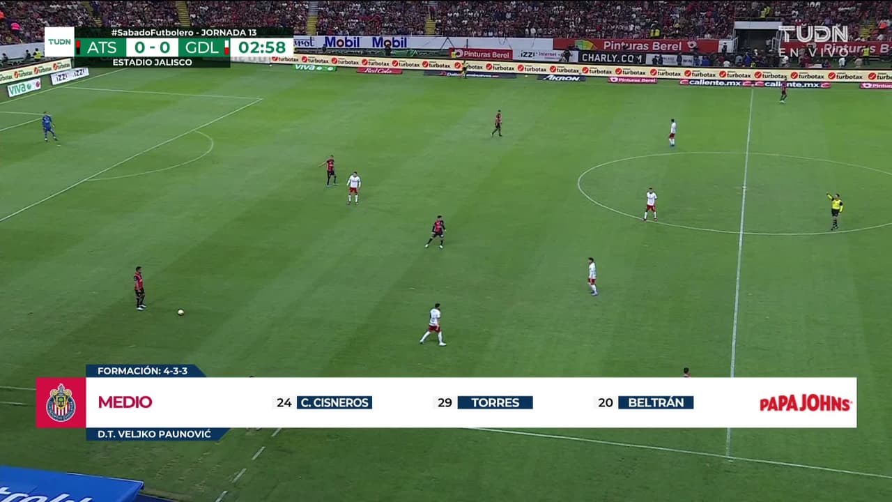 ¡GOOOL! Roberto Alvarado anota para Guadalajara.