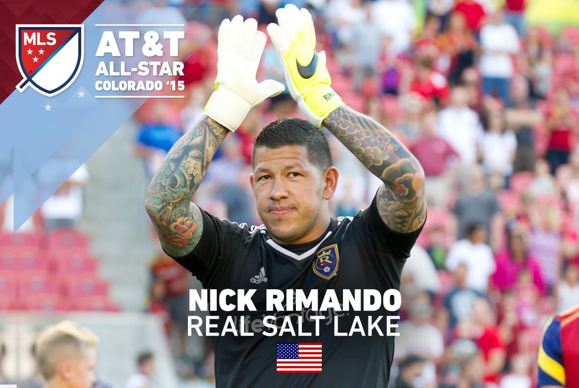 En su temporada 16 en la MLS, Rimando obtiene su quinta convocatoria al All-Star. Ha detenido 121 disparos en total en su carrera, un récord en la MLS.
