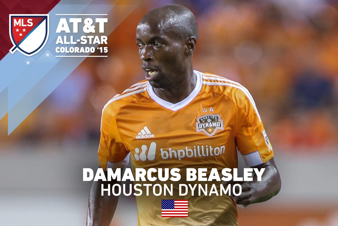 El lateral del Houston Dynamo hace su cuarta aparición en el MLS All-Star (2001, 2002, 2003, 2015), tras su paso por equipos de Europa y México. Beasley es el primer jugador en la historia de EE.UU. en participar en cuatro Copas Mundiales (2002, 2006, 2010, 2014)
