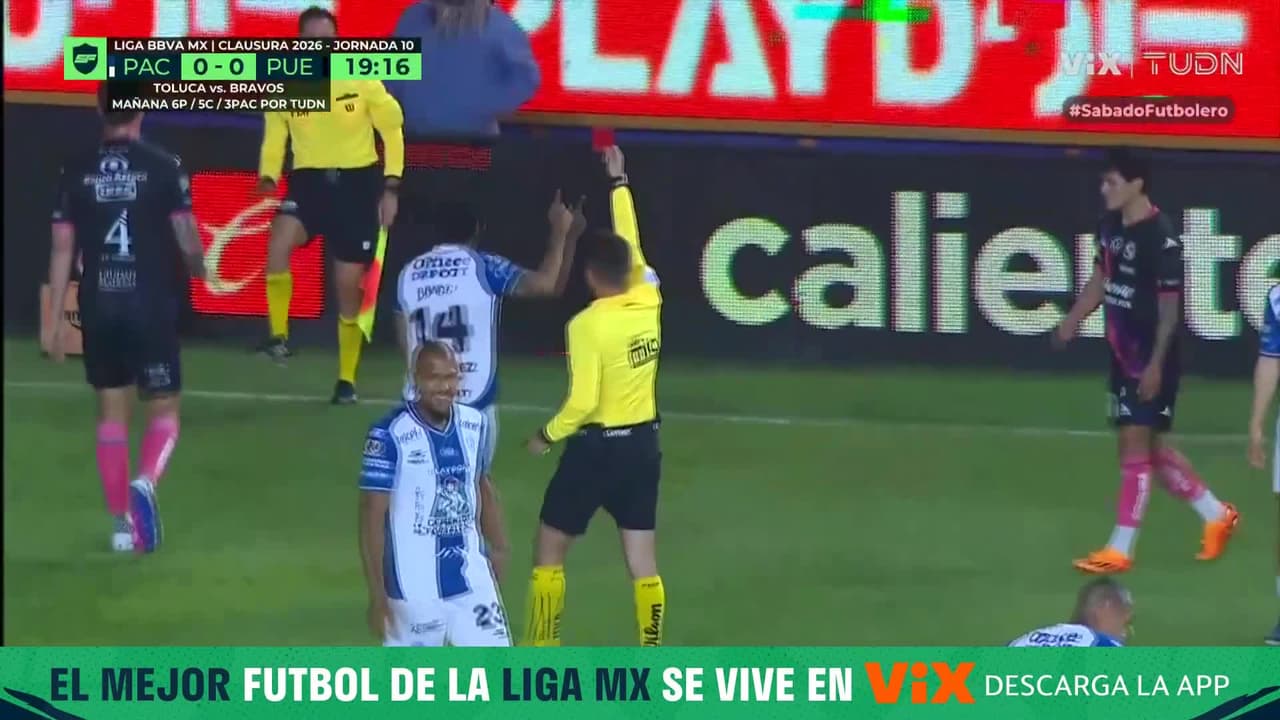 ¡Pachuca se queda con 10! Carlos Sánchez es expulsado y cambia el partido ante Puebla