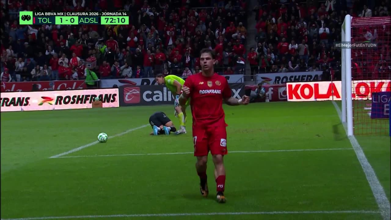 ¡Golazo de Toluca! Franco Rossi pone la diferencia sobre San Luis