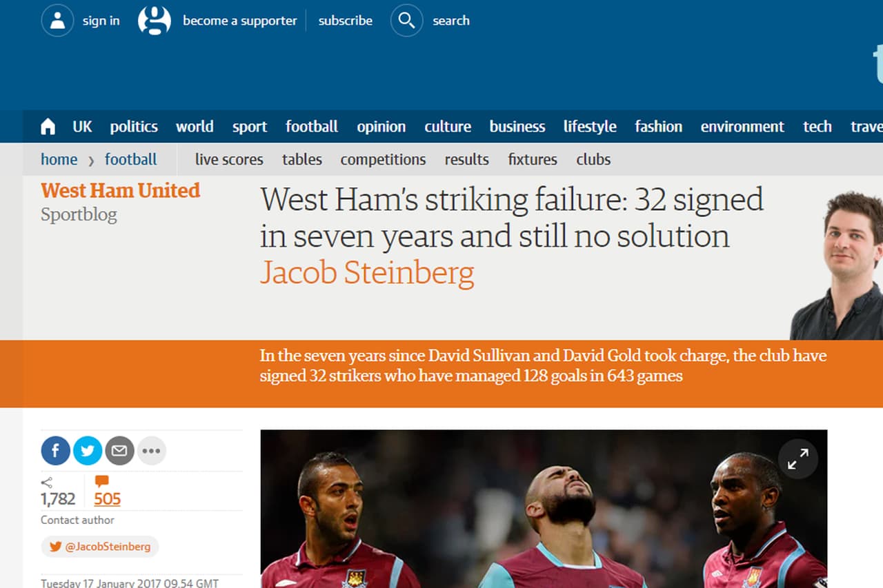 'Fracaso adelante', lo llama la prensa inglesa luego de una temporada donde el italiano Simone Zaza y argentino Jonathan Calleri resultaron fiascos de fichajes.