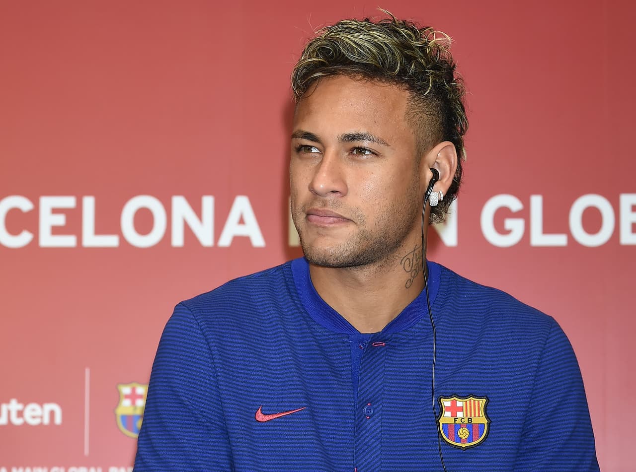 TOKYO, JAPAN - JULY 13: Neymar Jr attends the press conference for Rakuten - FC Barcelona Global Partnership Launch on July 13, 2017 in Tokyo, Japan. (Photo by Jun Sato/WireImage)
