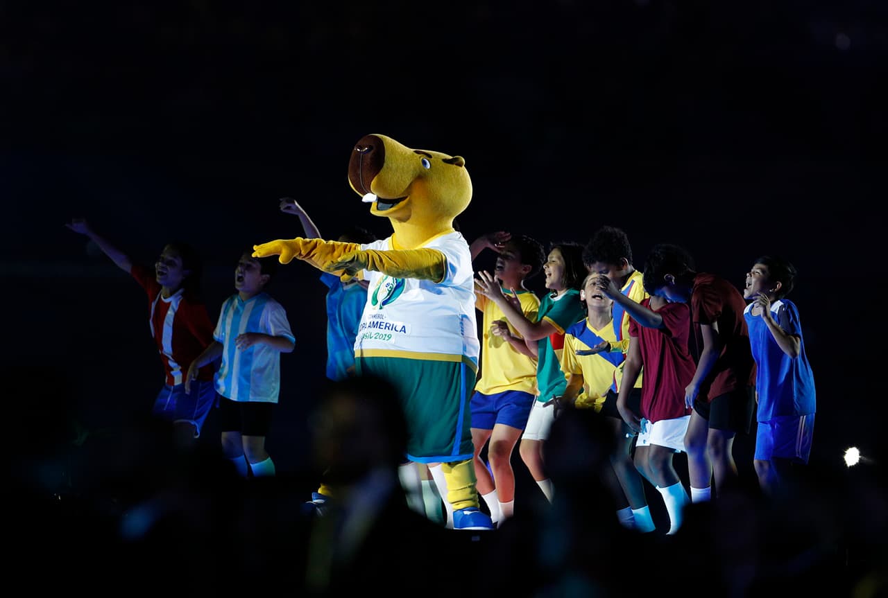 Los niños y la mascota Zizito también hicieron parte de la ceremonia inaugural de la Copa América 2019 en el Estadio Morumbí de San Pablo.