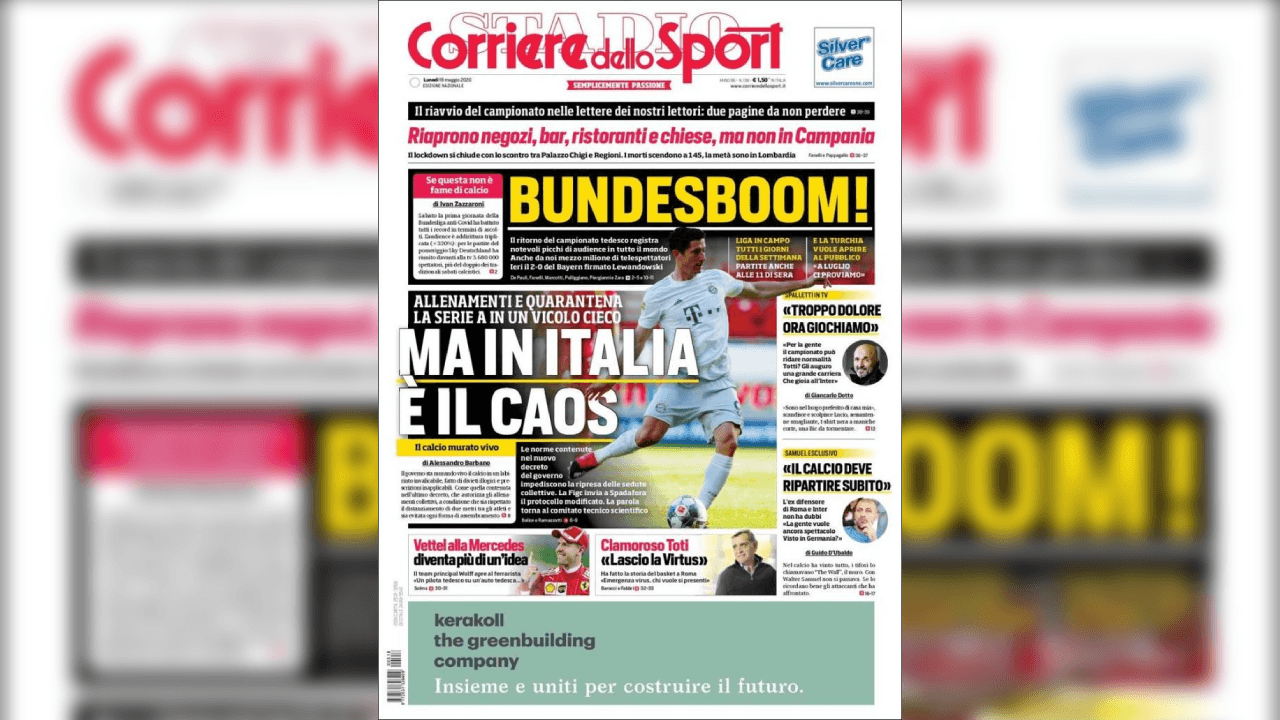 El mundo deportivo extraña la actividaad y las portadas de los diarios más imporotantes en el mundo ven una luz al final del túnel.