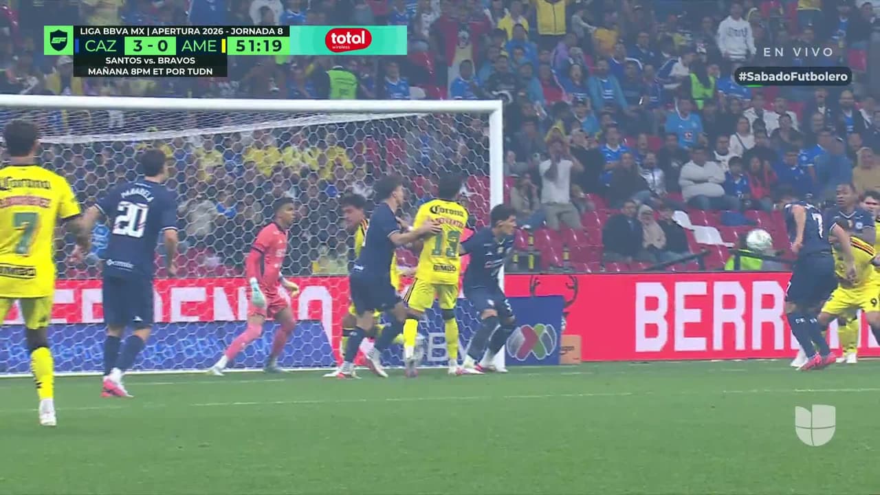 ¡GOL!  anota para América. Brian Rodríguez