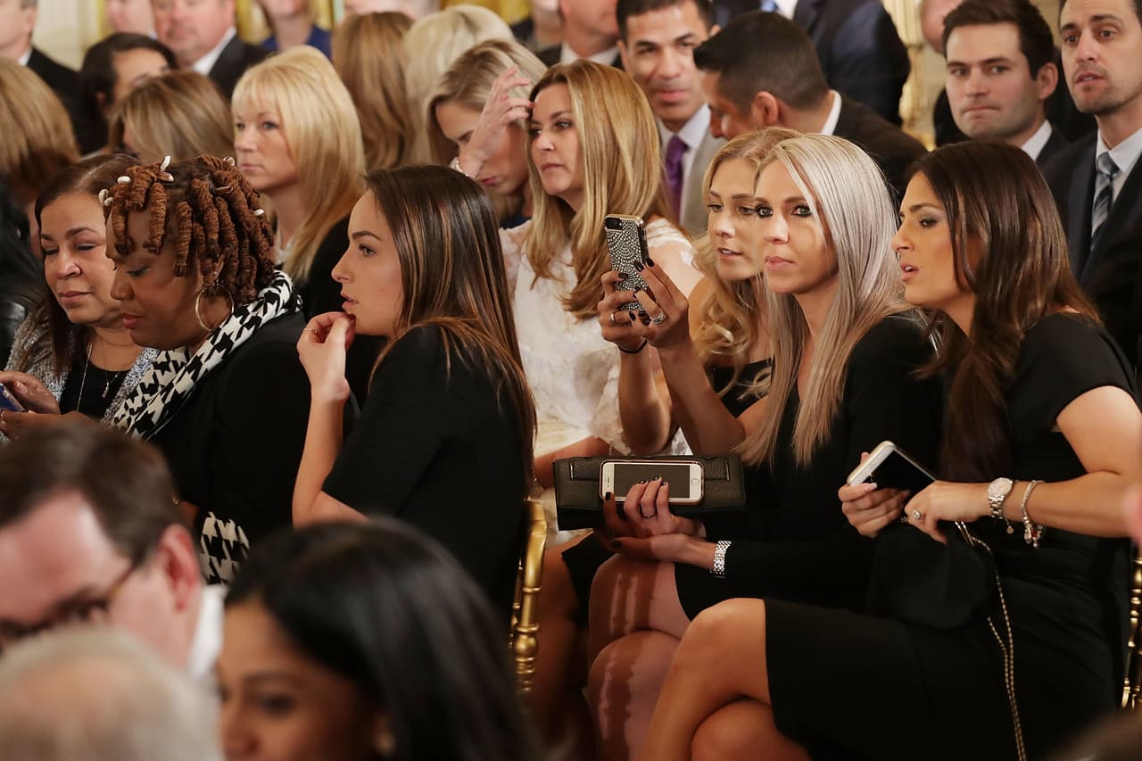 Las esposas de los jugadores fueron invitadas en el evento en la Casa Blanca.