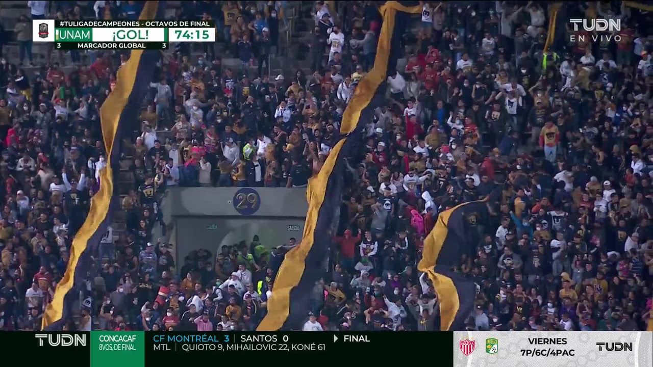 ¡GOL!  anota para Pumas UNAM. Juan Ignacio Dinenno