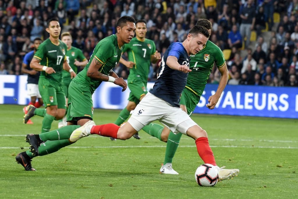 En el segundo tiempo Florian Thauvin pudo aumentar el marcador para el Campeón del Mundo, pero la mala puntería impidió que llegara un tercer gol.