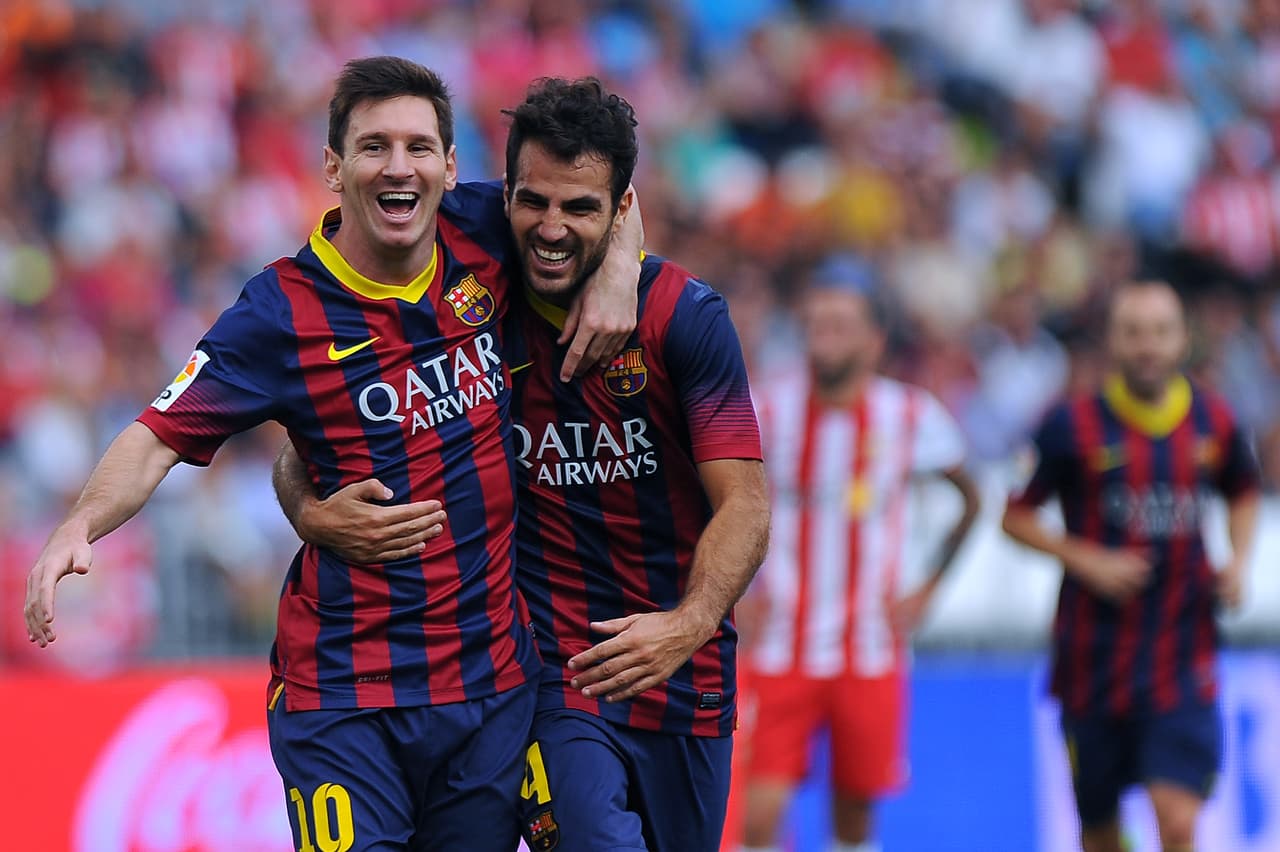 <b>10.- Lionel Messi y Cesc Fábregas (26 goles en sociedad)</b>
<br>Partidos juntos: 123
<br>Goles de Messi con pase de Fábregas: 16
<br>Goles de Fábregas con pase de Messi: 10