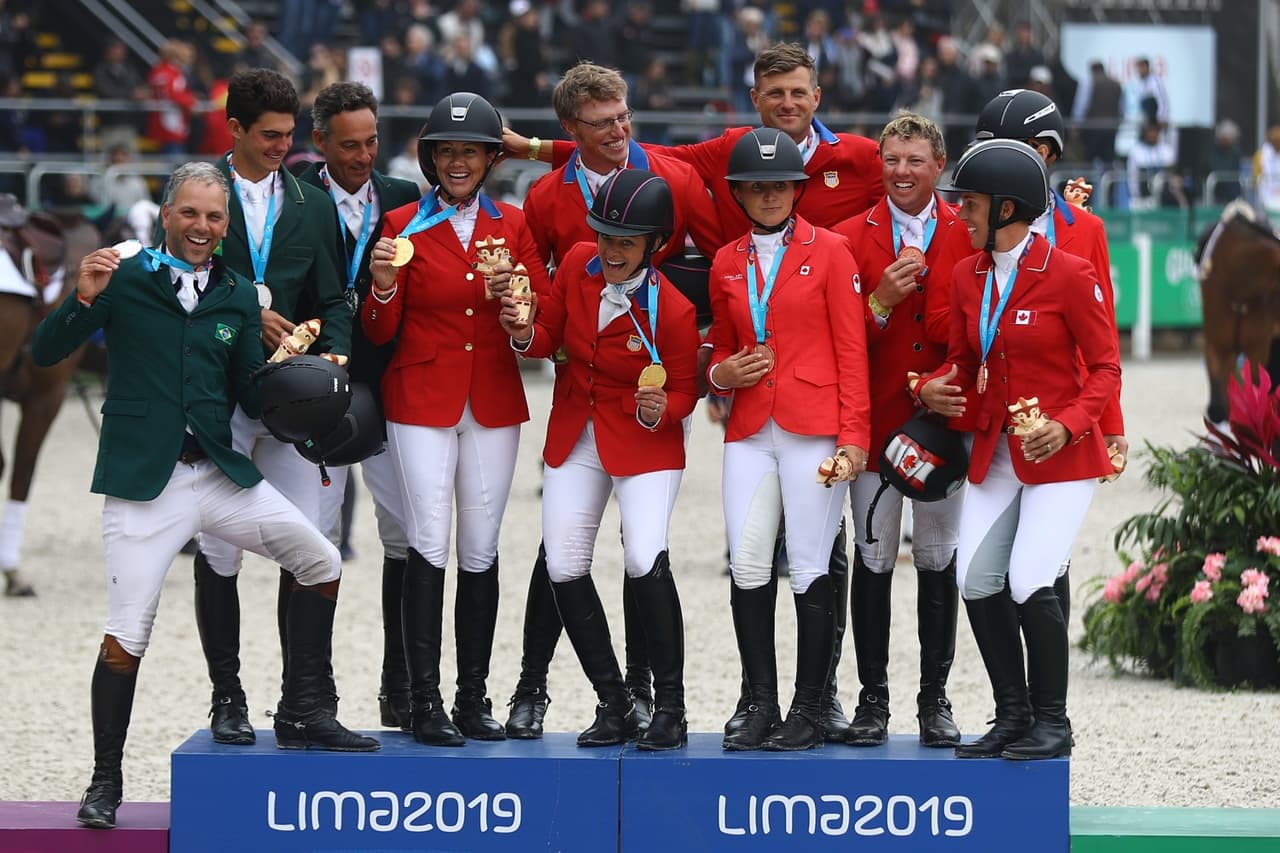 Estados Unidos, Brasil y Canadá ocuparon el podio en el salto ecuestre.