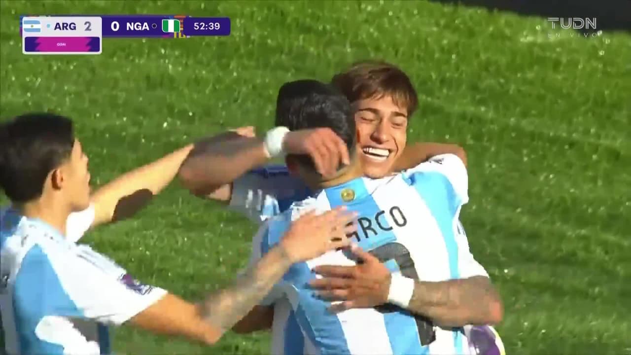 ¡Golazo de Argentina! ¡Carrizo hace doblete y liquida a Nigeria!