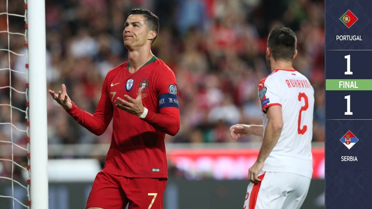 ¡Puras malas noticias! Portugal empata en casa ante Serbia y pierde a CR7 por lesión
