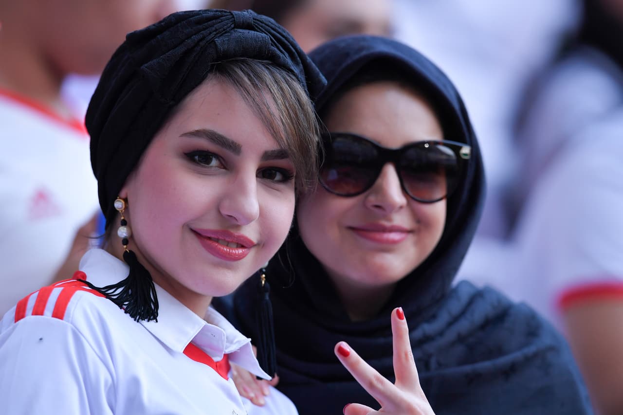 Mujeres iraníes en la semifinal de la Copa Asiática ante Japón en enero del 2018.