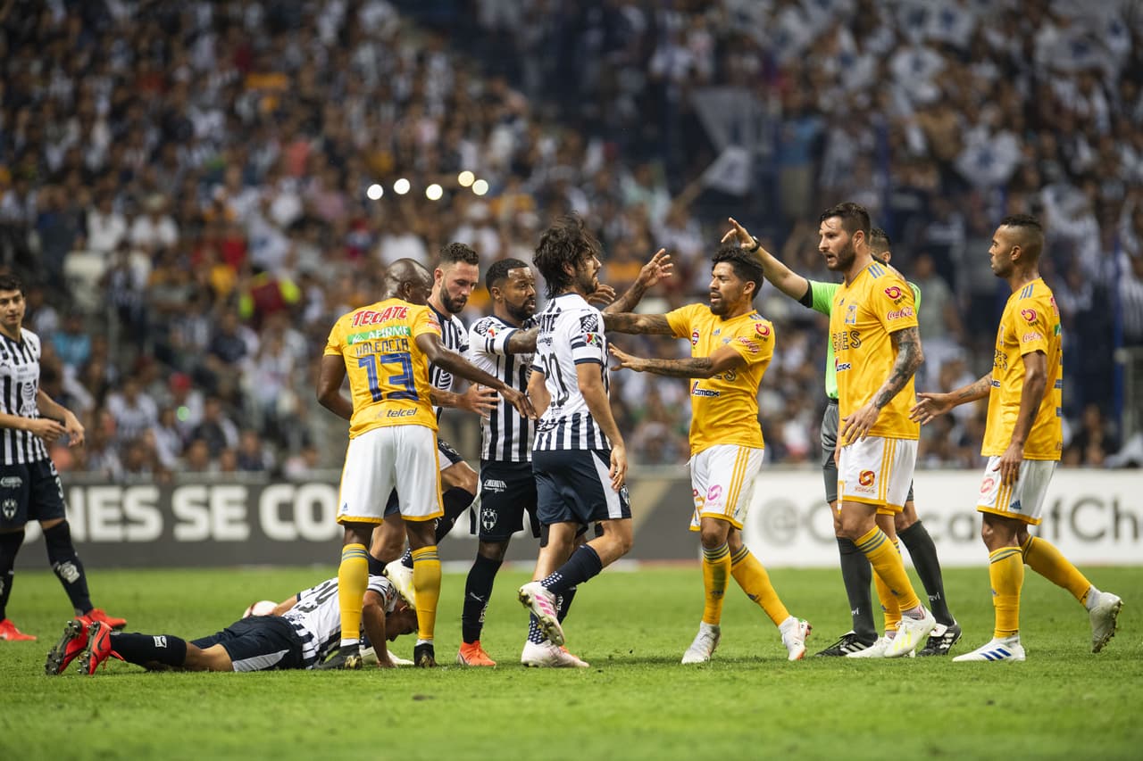 during the match Monterrey FC (MEX) vs Tigres UANL (MEX), corresponding to the second leg match of the Great Final, Scotiabank Concacaf Champions League, at BBVA Bancomer Stadium, Monterrey, Nuevo León, México, on May 01, 2019. 
<br>
<br> durante el partido Monterrey FC (MEX) vs Tigres UANL (MEX), correspondiente al partido de vuelta de la Gran Final, Scotiabank Concacaf Champions League en el Estadio BBVA Bancomer, Monterrey, Nuevo León, México, el 01 de Mayo de 2019.
