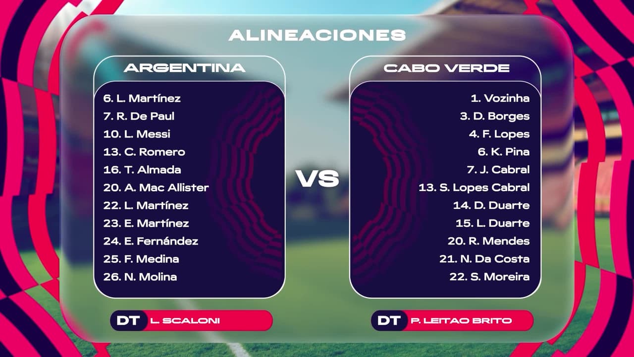 Messi vs. Vozinha: Este es el once oficial de Argentina vs. Cabo Verde