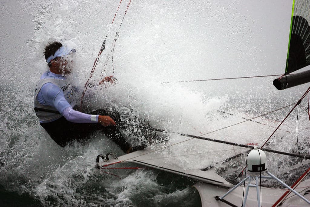 La embarcación de Nico Luca, Marc Delle Karth y Nikolaus Resch en Beijing 2008.
