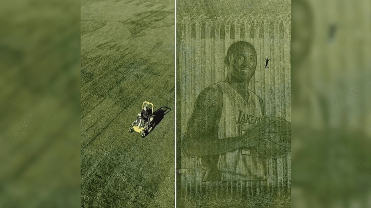 Increíble homenaje a Kobe Bryant: un retrato en un jardín