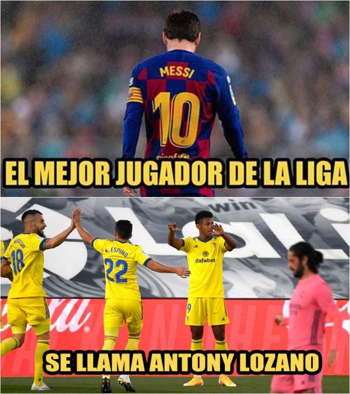 Los mejores memes de la derrota del Real Madrid y del Choco Lozano | Anthony Lozano clavó el gol que venció a los merengues y las redes sociales no paran de ‘alabarlo’; Sergio Ramos salió ‘ligeramente salpicado’.