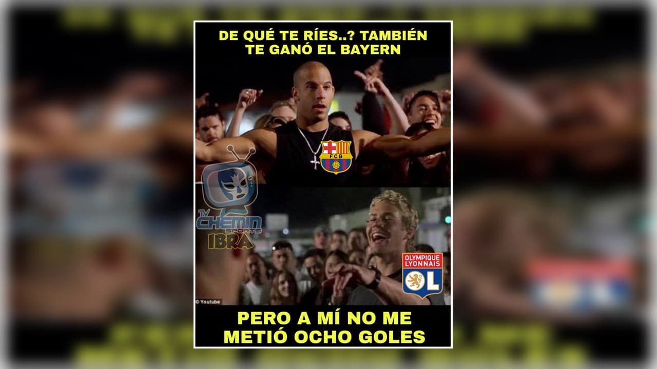 El Bayern Múnich le pega 3-0 al Lyon en las semifinales del a UEFA Champions Leasgue, y los memes arremeten en contro del equipo francés.