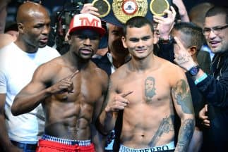 Mayweather y Maidana dieron el peso y están listos para pelear
