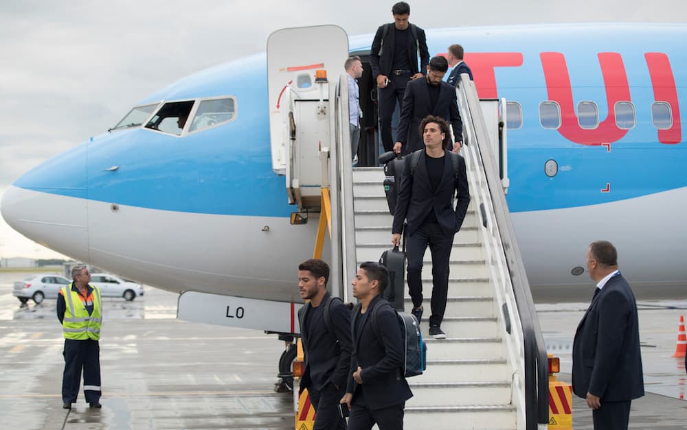 Los jugaores mexicanos viajaron a Moscú por un poco más de hora y media.