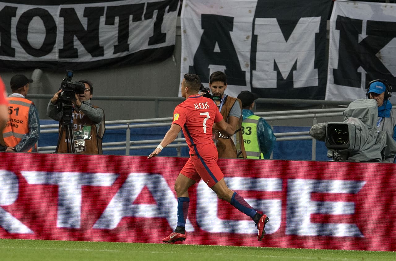 Primer gol del jugador que actualmente juega para el Arsenal de Inglaterra en esta Copa Confederaciones.