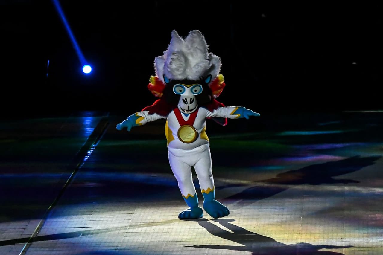 Baqui es la mascota de los Juegos, que representa a un mono cabeza blanca, una especie amenazada por la deforestación.