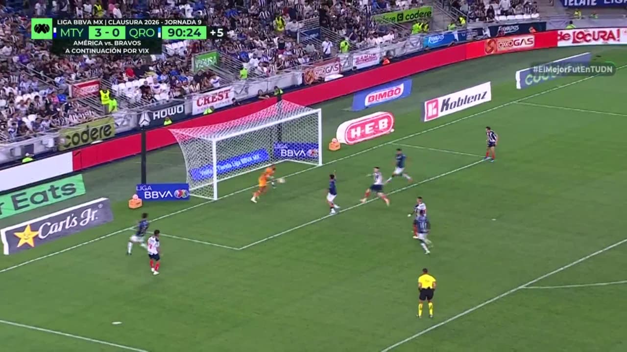 ¡GOL!  anota para Monterrey. Luca Orellano